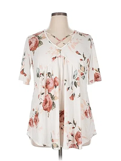 Pre-owned Heimish Usa Short Sleeve Blouse In White