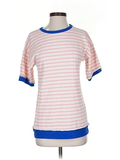 Pre-owned Heimish Usa Short Sleeve Top Pink Crew Neck Tops