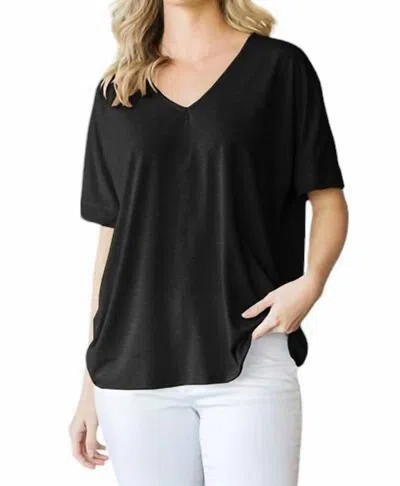 Heimish Usa Short Sleeve V Neck Tee In Black