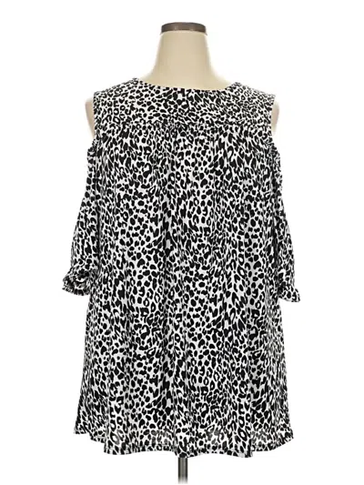 Pre-owned Heimish Usa Sleeveless Top Black Cold Shoulder Neckline Tops