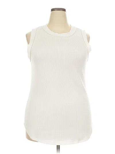 Pre-owned Heimish Usa Sleeveless Top Ivory Cold Shoulder Neckline Tops
