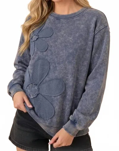 Heimish Usa Soft Knit Pullover Sweatshirt In Denim In Blue