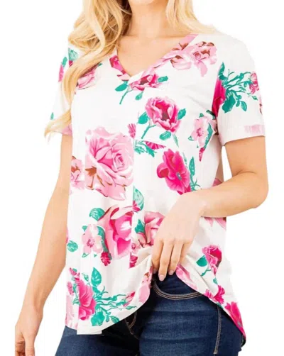 Heimish Usa Spring Fling Floral Top In White