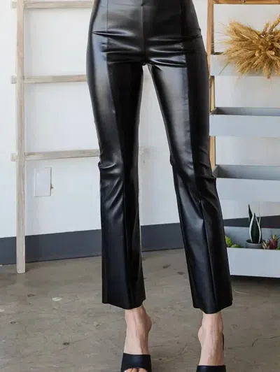 Heimish Usa Straight Leg Faux Leather Pants In Black