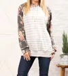 Heimish Usa Stripe Hoodie In Charcoal Floral Heather Grey In Multi