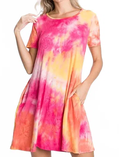 Heimish Usa Sunny-all-day Dress With Side Pockets In Multi Tie Dye