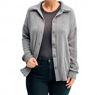 Heimish Usa Tactile Textile Shacket In Charcoal In Gray