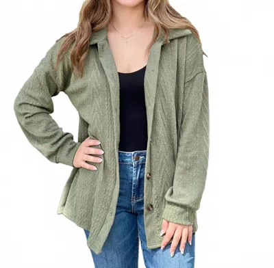 Heimish Usa Tactile Textile Shacket In Olive In Multi