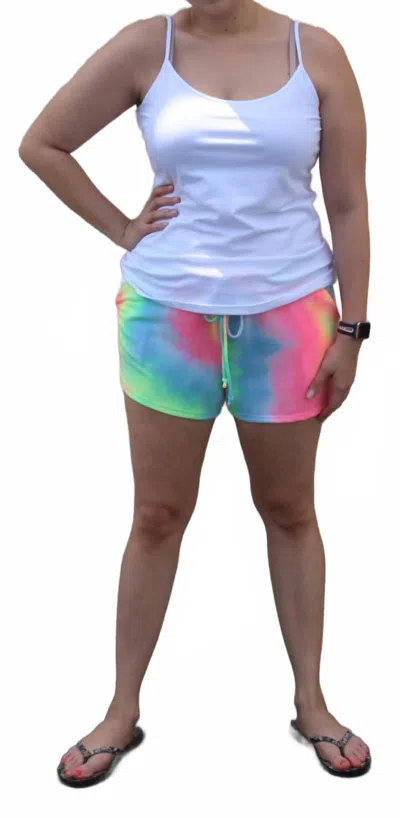 HEIMISH USA TIE DYE KNIT SHORTS - PLUS IN FUCHSIA BLUE