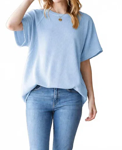 Heimish Usa Urban Ribbed Everyday Top In Light Blue