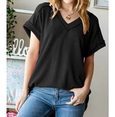 Heimish Usa Urban Ribbed Top In Black