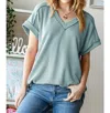 Heimish Usa Urban Ribbed Top In Sage