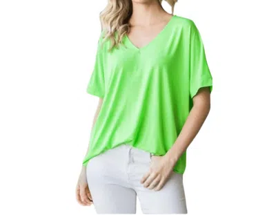 Heimish Usa V-neck Top In Yellow Green