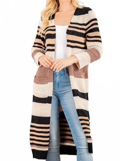 Heimish Usa Women's Multi Long Cardigan In Brown In Neutral