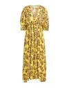 Heimstone Woman Maxi Dress Yellow Size 2 Viscose, Silk In Yellow