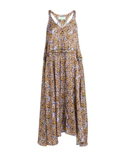 Heimstone Woman Midi Dress Lilac Size 8 Recycled Polyester, Polyester In Purple