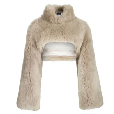 Heira Leatherwear Women's Neutrals Aura Cropped Fur Top In Black