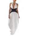 Heiress Beverly Hills Halter Corset Maxi Dress In White