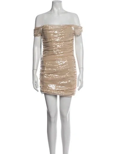 Pre-owned Heiress Beverly Hills Patterned Mini Dress W/ Tags In Neutrals