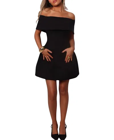 Heiress Beverly Hills Strapless Off The Shoulder A-line Mini Dress In Black