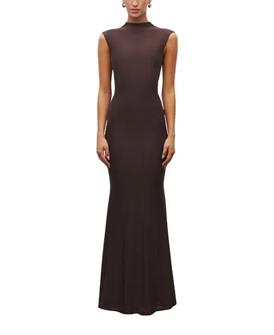 Heiress Beverly Hills The Contour Maxi Dress In Brown