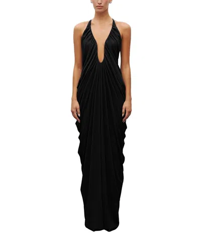 Heiress Beverly Hills The Draped Halter Gown In Black