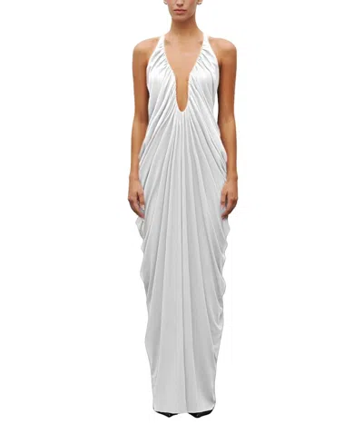 Heiress Beverly Hills The Draped Halter Gown In White