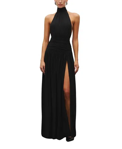 Heiress Beverly Hills The Halter Slit Gown In Black