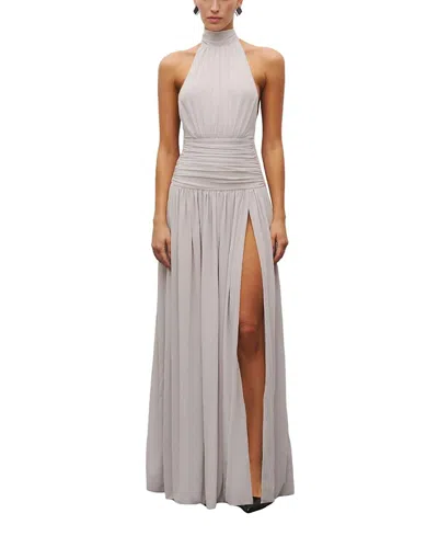 Heiress Beverly Hills The Halter Slit Gown In Gray