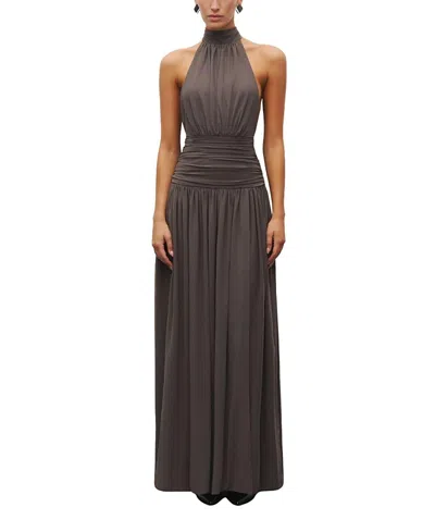 Heiress Beverly Hills The Halter Slit Gown In Gray