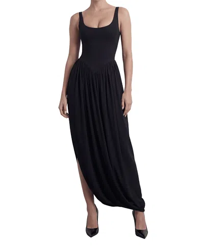 Heiress Beverly Hills The Sculpt Drape Maxi Dress In Black
