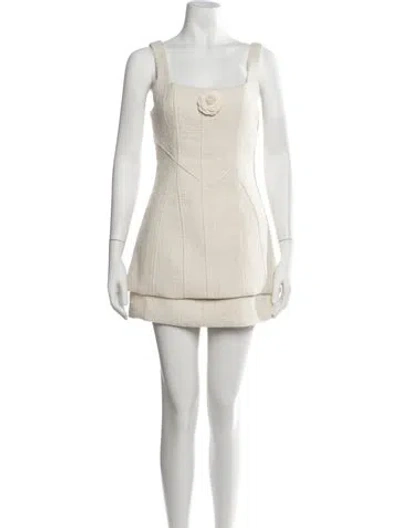 Pre-owned Heiress Beverly Hills Tweed Pattern Mini Dress W/ Tags In Neutrals