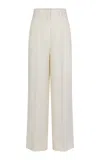 Heirlome Abigail Tailored Wool-silk Trousers In Ivory