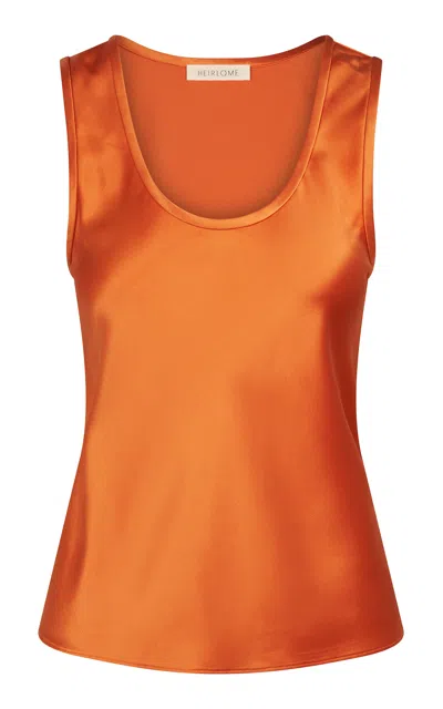 Heirlome Adau Silk Top In Orange