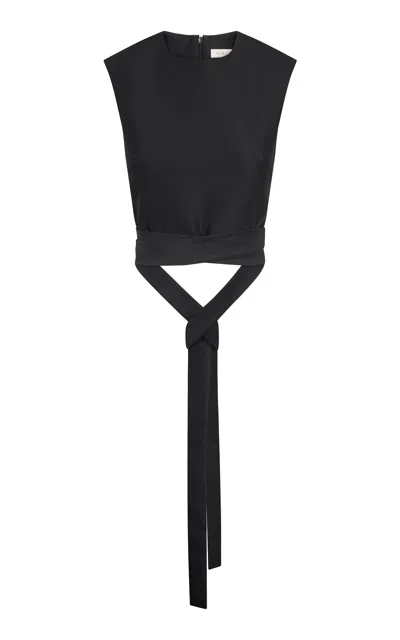 Heirlome Adley Wool-silk Top In Black