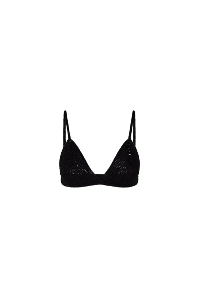 Heirlome Agnes Silk Bralette In Black
