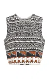 Heirlome Alex Jurado Patterned Silk Top In White