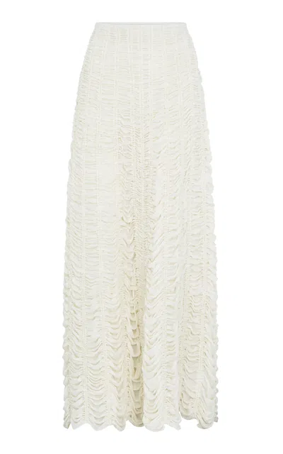 Heirlome Alma Silk Maxi Skirt In White
