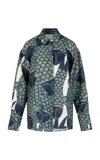 Heirlome Angel Santos Printed Linen-silk Button-up Shirt