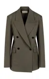 Heirlome Antonella Deconstructed Stretch-wool Blazer In Grey
