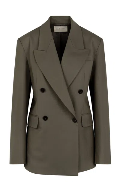 Heirlome Antonella Deconstructed Stretch-wool Blazer In Grey