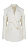 Heirlome Antonella Deconstructed Wool-silk Blazer In Ivory