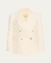 Heirlome Antonella Double-breasted Peak Lapel Blazer In Ivory