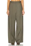 Heirlome Antonella Tailored Stretch-wool Trousers In Pewter Green