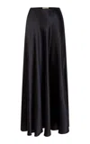 Heirlome Antonia Mid-rise Silk Maxi Skirt In Black