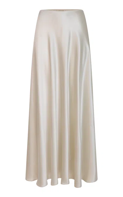 Heirlome Antonia Mid-rise Silk Maxi Skirt In Ivory