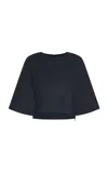 Heirlome Ruby Silk-wool Cape Top In Black