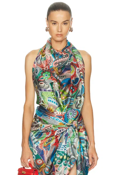 Heirlome Arnulfo Vazquez Scarf Top In Multi