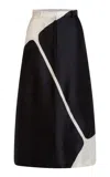 Heirlome Artisan Colorblock Silk Maxi Skirt In Black,white