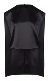 Heirlome Athena Top In Satin In Black
